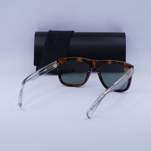 Saint Laurent SL558 002 Sunglasses Havana/Transparent Square Frame, Green Lenses - Picture 12 of 12